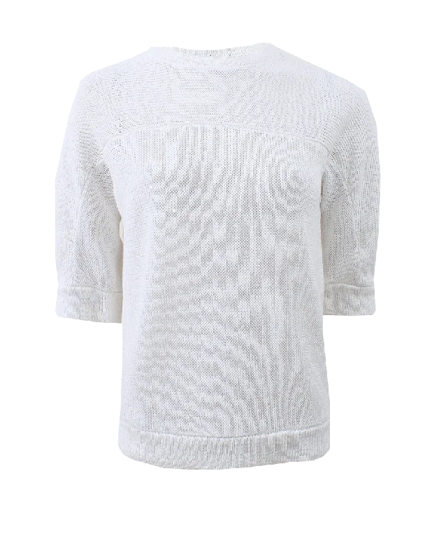 Curved Chest Silk Knit Tee