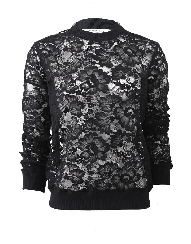 Zip Shoulder Lace Pullover Bohemian Women's Free