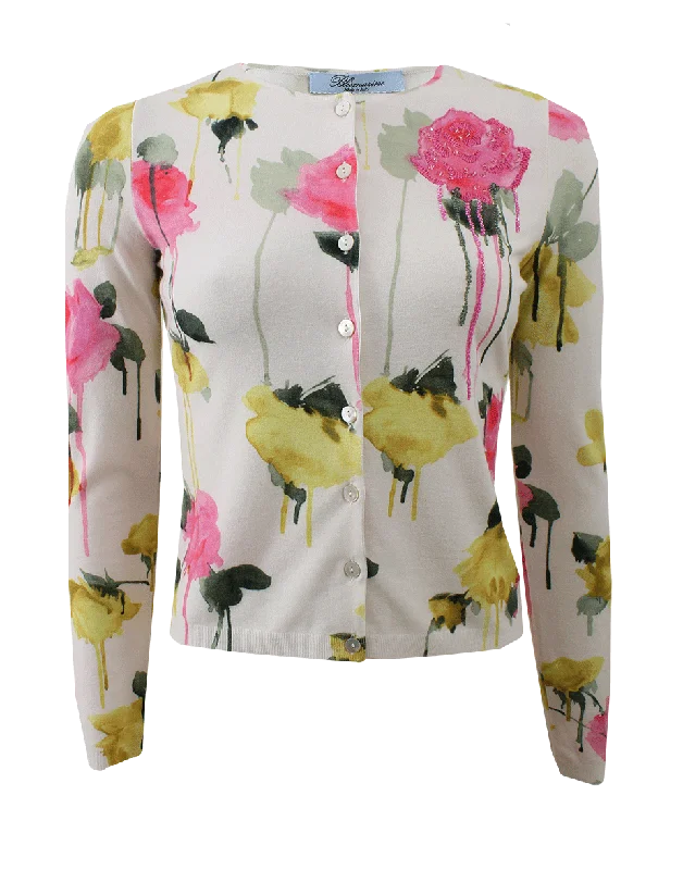 Rose Print Cardigan