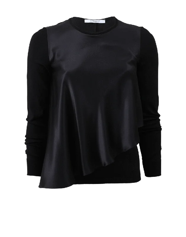 Satin Overlay Top Sophisticated Women's 