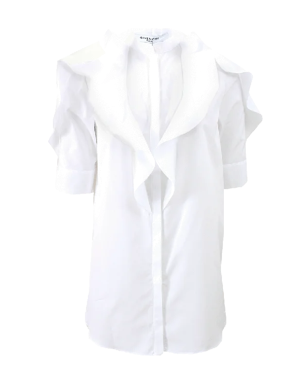 Ruffle Front Blouse Edgy Women's Punk