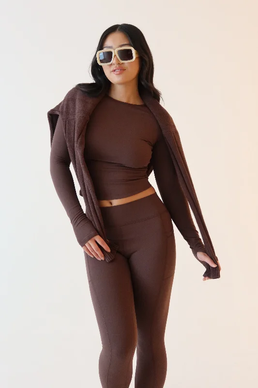 Venus Long Sleeve Top - Dark Chocolate Earthy Women's Hemp - based