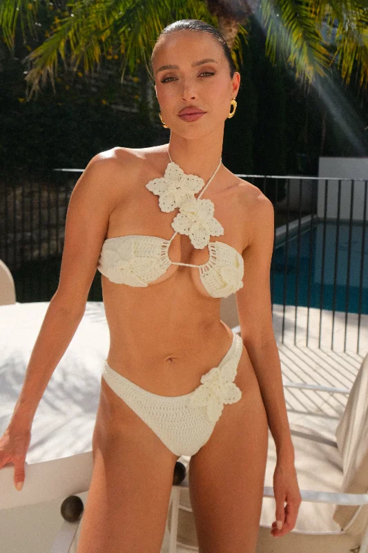 River Floral Crochet Bikini Top - Ivory Cozy Women's Sherpa - lined
