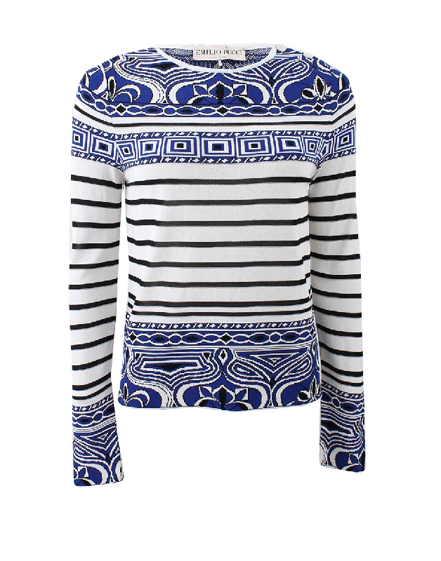 Righe Boxy Top Sleek Women's Metallic