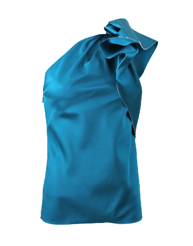 One Ruffle Shoulder Top Country