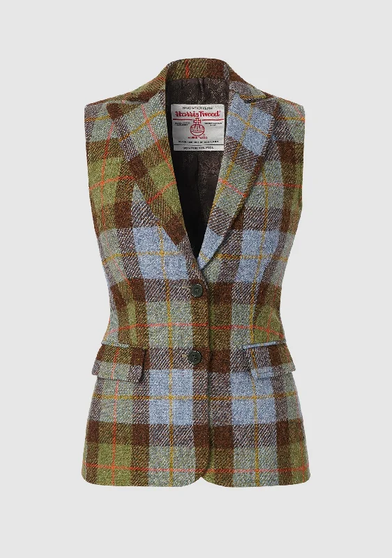 Pippa Waistcoat - Green/Blue Classic Women's Tweed