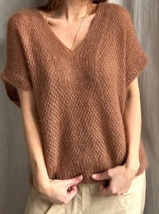 Fungus Slipover V-neck by Refined Knitwear, silk mohair knitting kit purpose