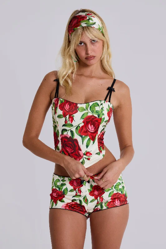 Scarlet Satin Corset Top Modern Women's 