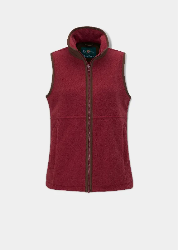 Aylsham Ladies Fleece Gilet In Cranberry - Regular Fit Relaxed Women's 