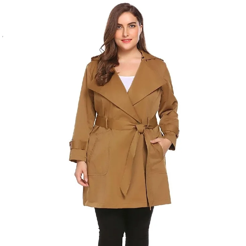 ANALUKE  One Button Hooded Windbreaker Trench Coat Artistic Women's Hand - painted