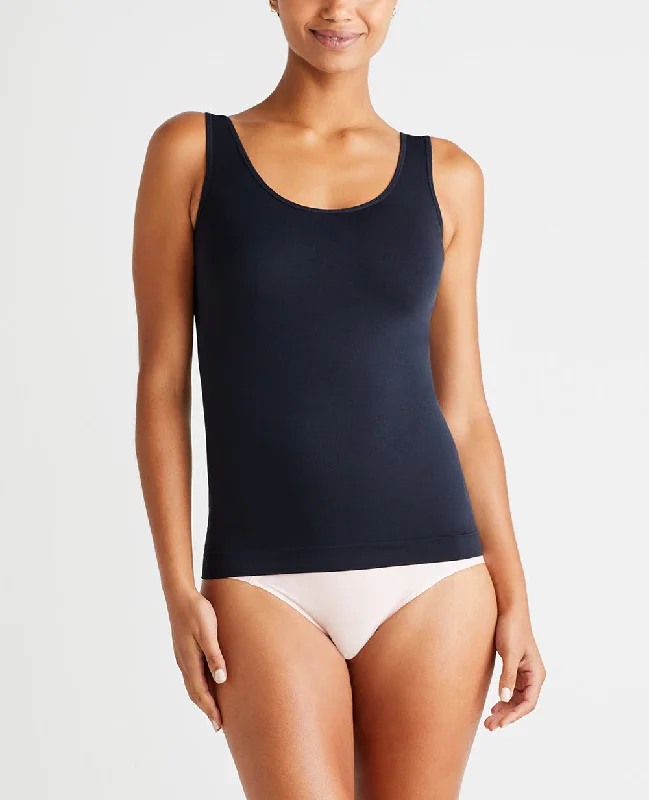 Yummie Non Shaping Black 2 Way Seamless Tank YD5-060 Sporty Women's Tennis