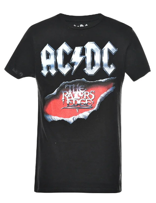 AC/DC Black Band T-shirt - S Sustainable Organic