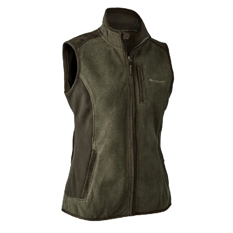 Deerhunter Womens Pam Bonded Fleece Waistcoat Graphite Green Melange Polished Women's Silk