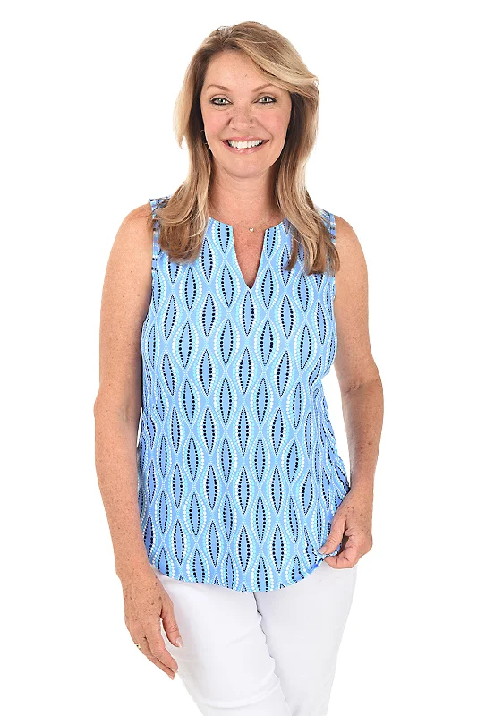 Dot Your Eyes UPF50+ Split Neck Sleeveless Top Hip Women's Urban