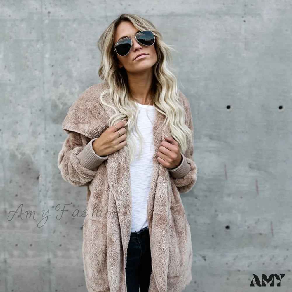 Amy Fashion - Harajuku Women Loose Long Cardigan Ladies Warm Coat Outwear Cool Women's Skate