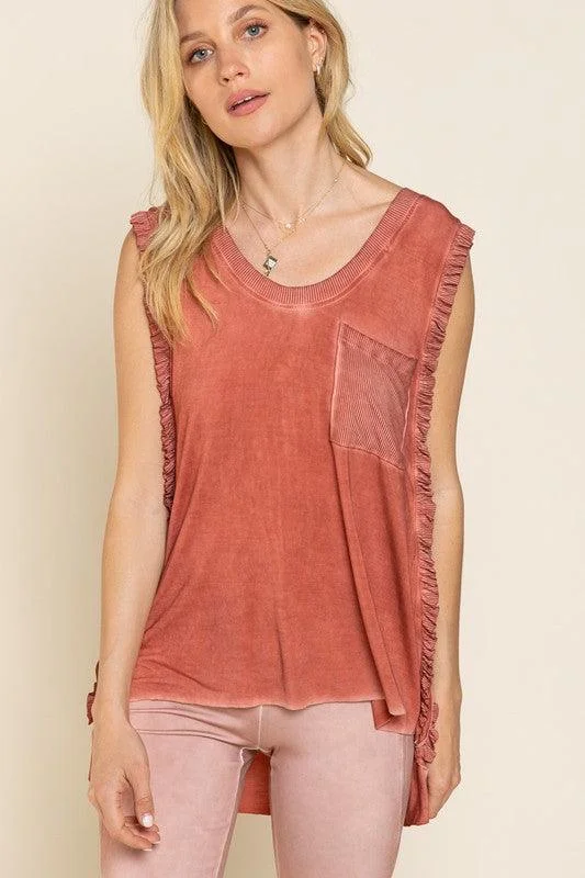 POL Criss-cross Lace-up Open Back Tank Top Refined Women's Classic 