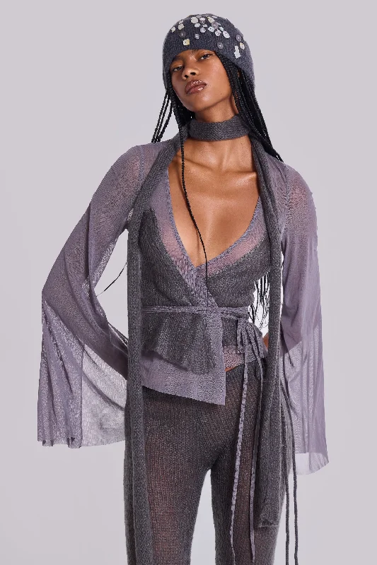 Leila Knit Mesh Wrap Top Dapper Women's 1920S