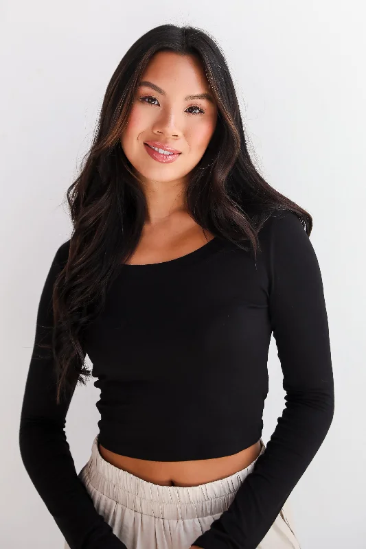 Sloane Everyday Cropped Long Sleeve Top - DU DEAL Artistic Women's Avant - 