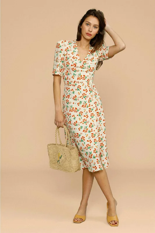 V Neck Slit Short Sleeve Dress performance