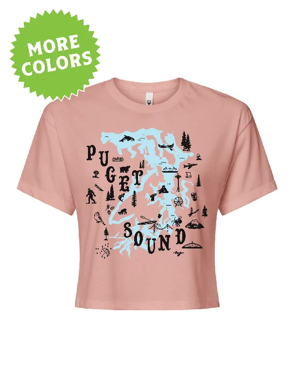 Puget Sound Map · Cropped T-Shirt