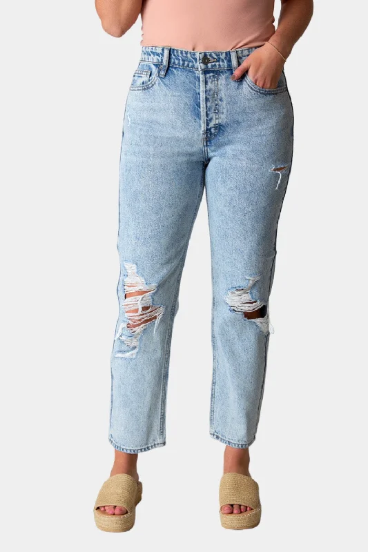 Bailey Distressed Boyfriend Jean - Vintage Wash Preppy Women's College
