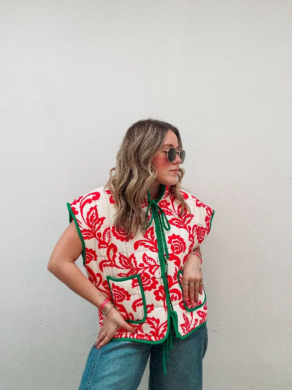 Red & Green Quilted Vest