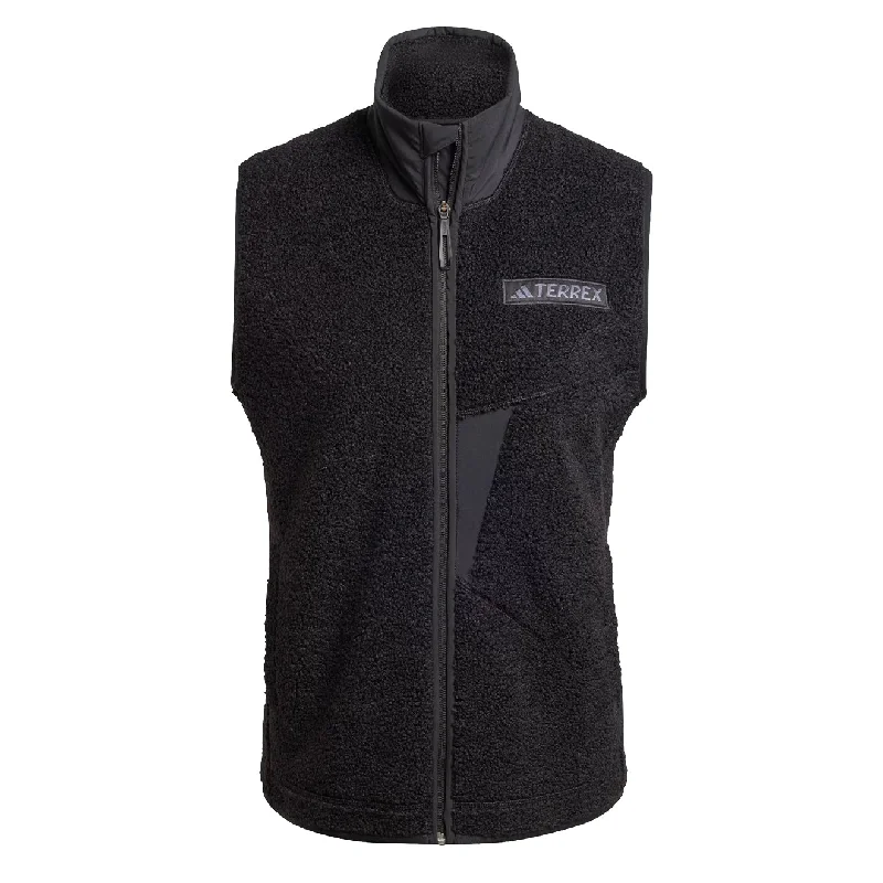 Adidas Terrex Womens Xploric High Pile Fleece Vest Black Classic Women's Pin - striped