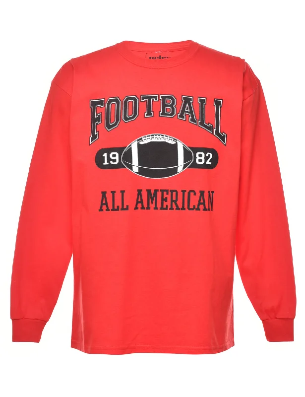Football Printed T-shirt - M Sporty Women's Athleisure 