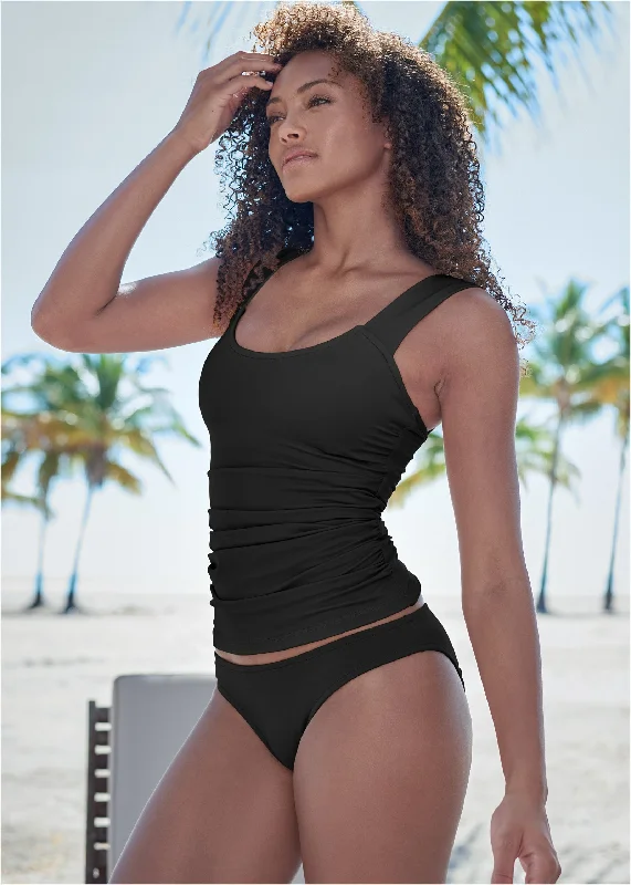 Scoop Neck Tankini Top - Black Beauty Compression