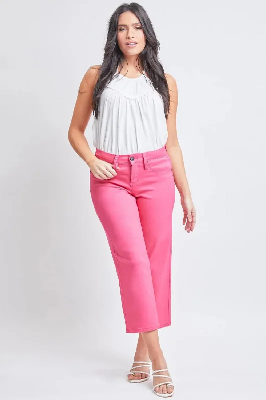 YMI Jeanswear Full Size Mid-Rise Hyperstretch Cropped Straight Pants French