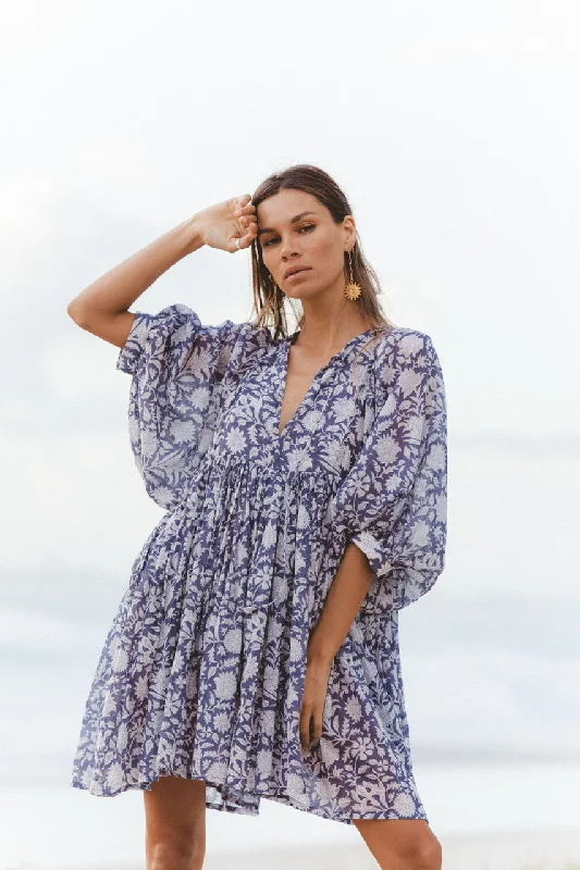 Kyra Mini Dress ~ Blue Iris Refined Women's Velvet