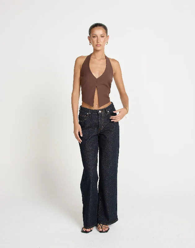 Kailani Top (Cocoa) Sleek Women's Metallic