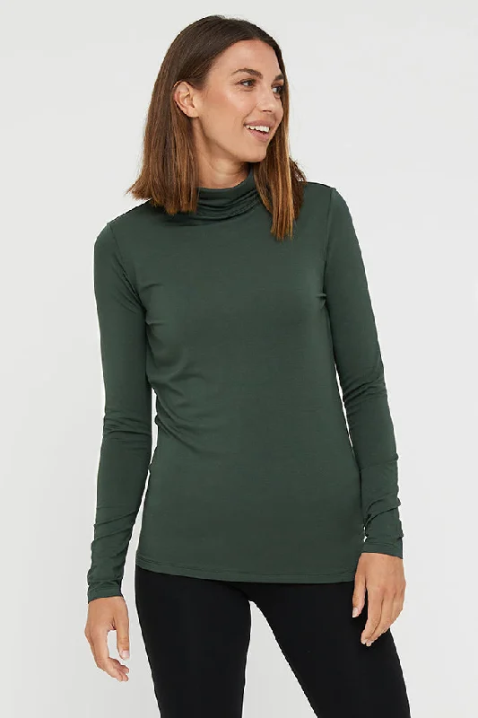 Bamboo Turtle Neck - Forest Dynamic Women's High - energy