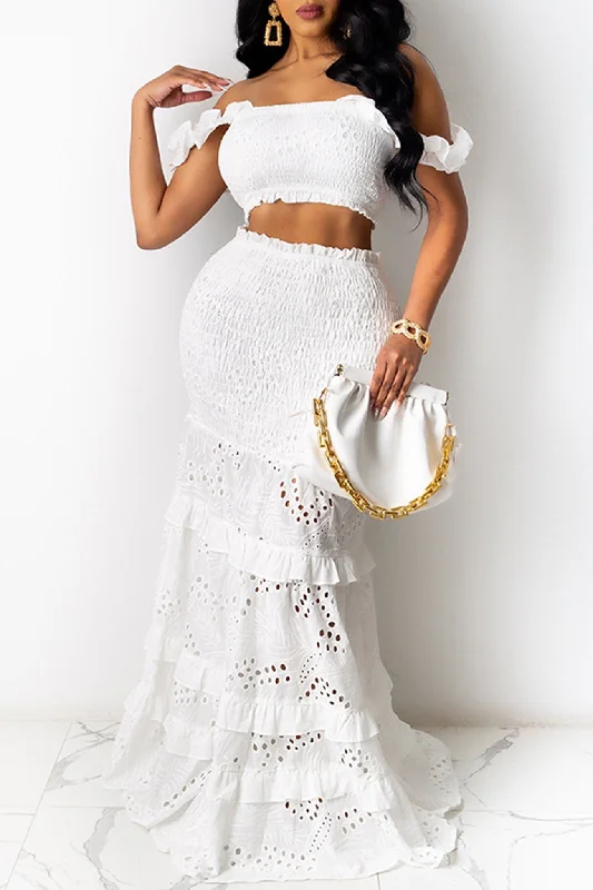 Lace Fishtail Dress Suit Cool Women's Distressed