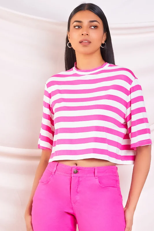 Stripe Cropped Tee Sharp Women's Italian
