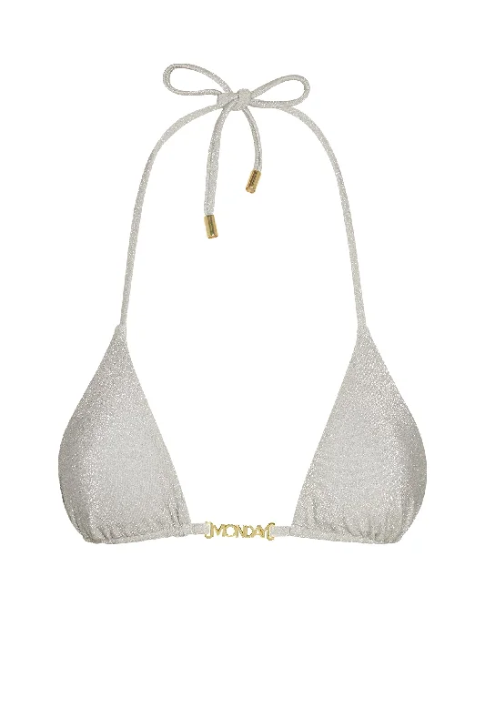 Monday Top - Soft Silver Shimmer Practical Women's Quick - dry