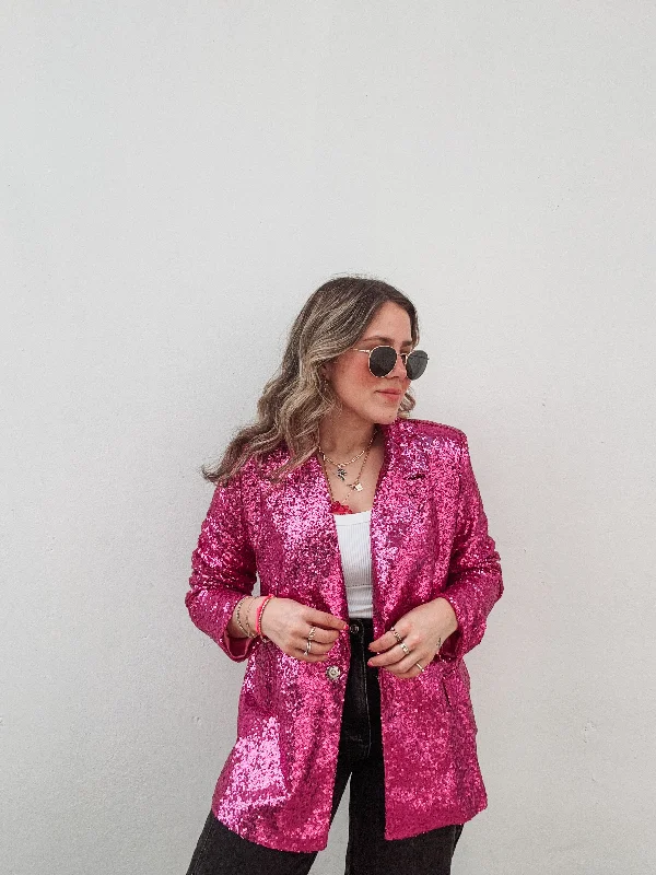 Bubblegum Sequin Blazer