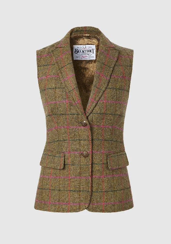 Pippa Waistcoat - Pink Check Earthy Women's 