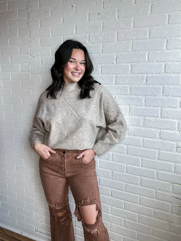 Oat Mock Neck Sweater- FINAL