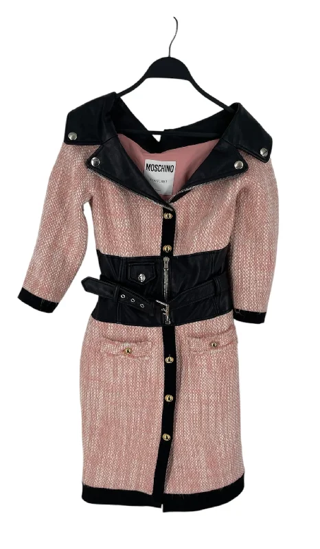 MOSCHINO/LS Dress/6/Wool/PNK/BELTED MINI DRESS Cashmere