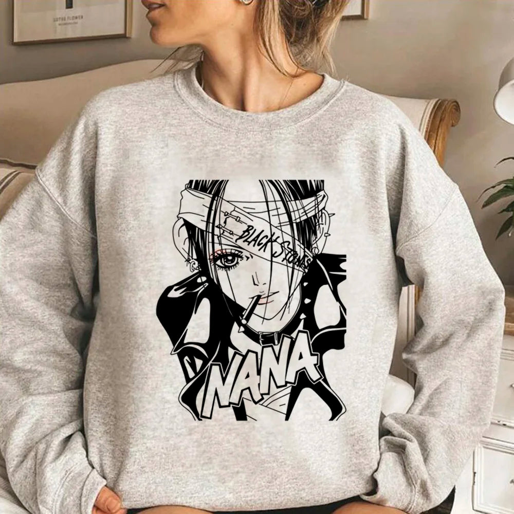 Anime Y2K Comfortable Long Sleeve Stylish Hoodie Sleek Women's Metallic