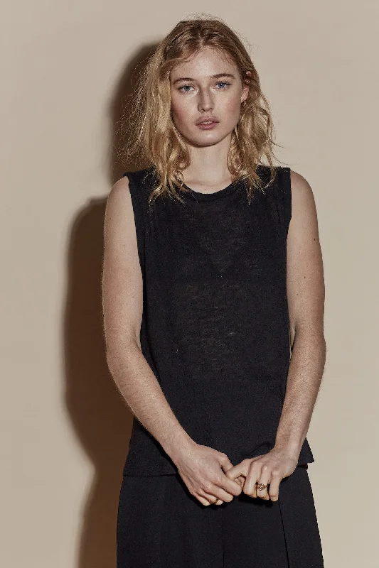 BRANDO TANK / BLACK Unique Women's Upcycled