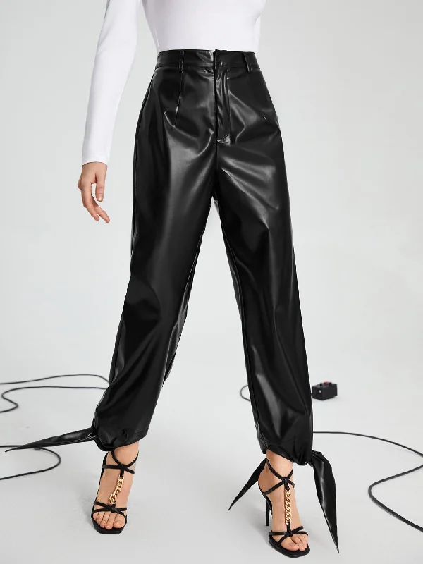 Glamorous Plain Zipper High Waist Long Women Pants Sophisticated Women's 