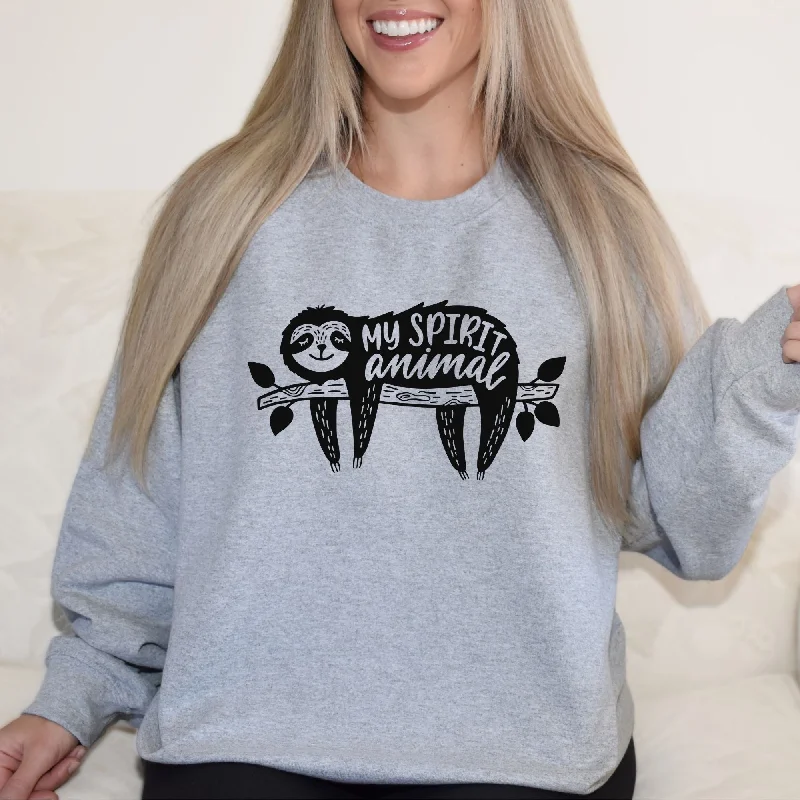 Sloth Is My Spirit Animal Hoodie Sloth Lover Sweatshirt *UNISEX FIT* Laid - back Women's Style