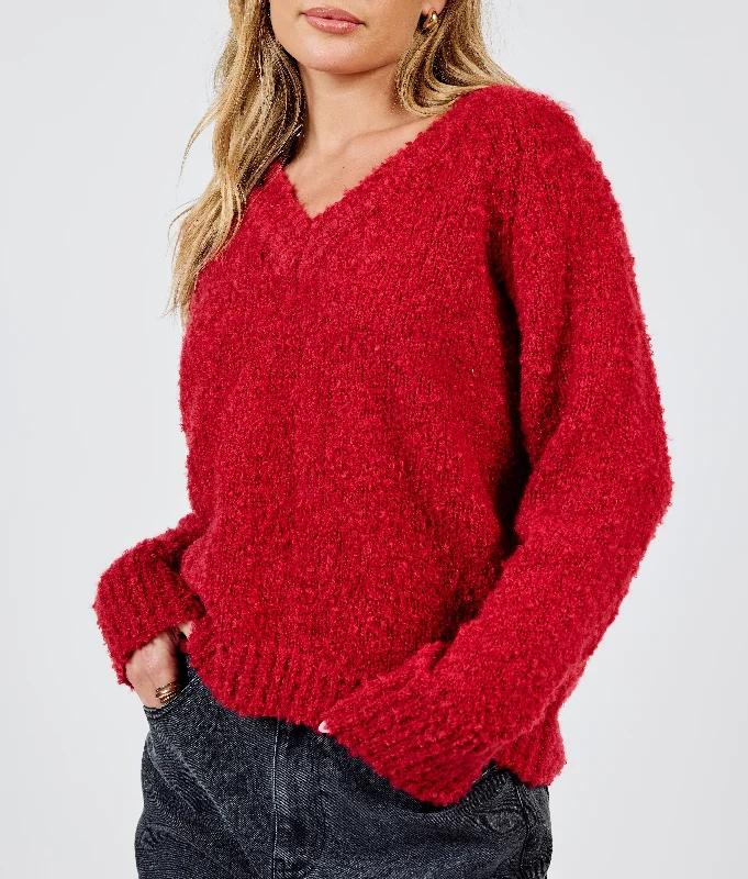 Sadie & Sage, Limelight V Neck Sweater Elegant Women's Formal 