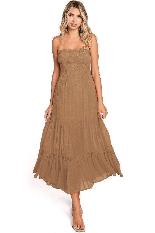Demi Smocked Midi Dress Youthful Women's Pop