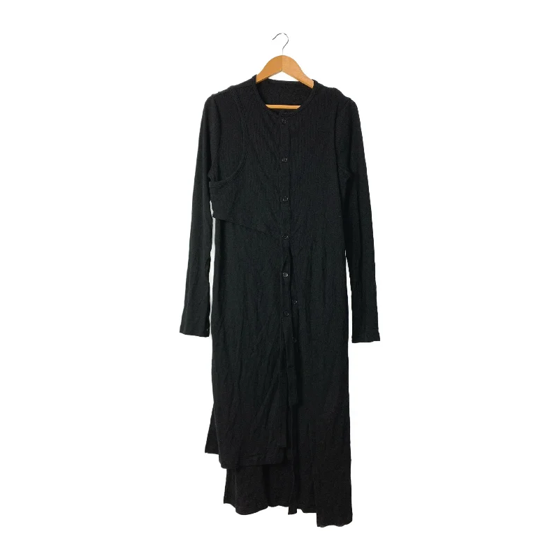 LIMI feu/LS Dress/Black/Cotton/LE-T07-044 Sporty Women's Tennis