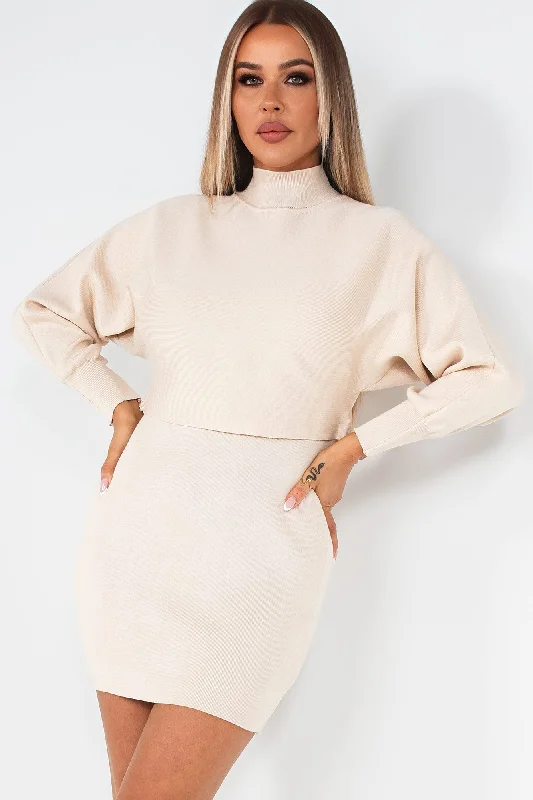 Freya Cream Knit Dress Set Relaxed Women's 