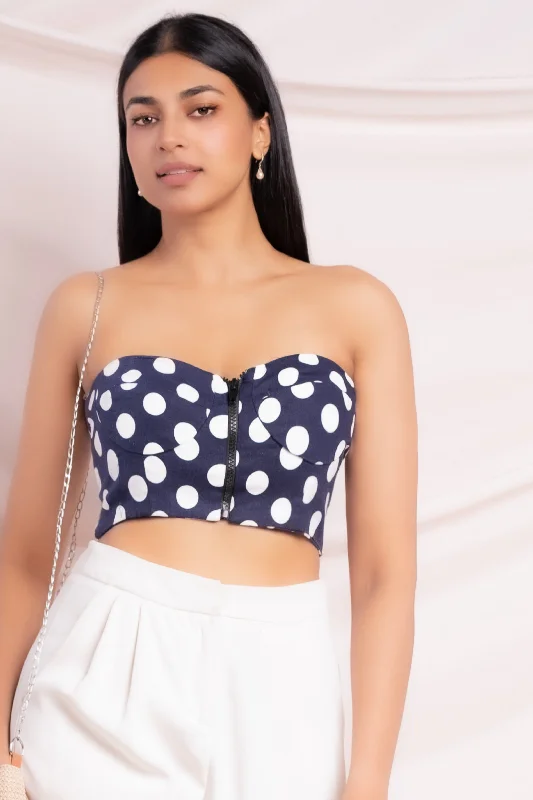 Polka Bustier Top Stylish Women's Tropical 