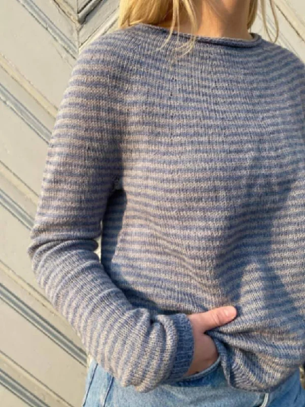 Evelyn striped blouse by Önling, knitting pattern Cozy Women's Sherpa - lined